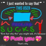 This user sucks