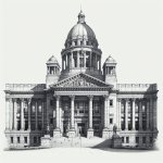 A government building sketch.