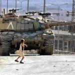 Palestinian kid vs Zionist Tank
