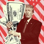 Trump holding money