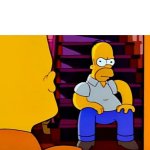 Homer looking at Bart
