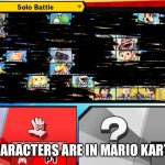 #sonicformk9 | WHICH CHARACTERS ARE IN MARIO KART (AS OF 8) | image tagged in ssbu roster,mario kart | made w/ Imgflip meme maker