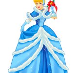 Cinderella in a light-blue dress