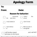 Apology Form