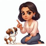 Someone telling a puppy no