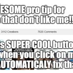 Awesome pro tip meme