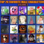top 20 favorite male characters volume 3