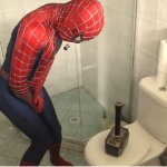 spiderman at the toilet