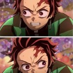 tanjiro amgry meme