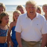 Donald Trump beach blonde crying girls