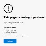 This page is having a problem
