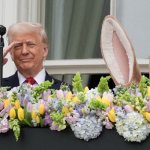 Trump with easter bunny ears