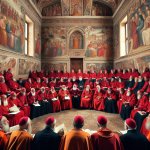Catholic cardinals meeting in the Sistine Chapel to choose next