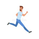 Man running away