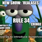 Gaslight district just came out like 5 days ago and I already saw some weird crap | NEW SHOW: *REALASES*; RULE 34; CRINGE SHIPPING; BRAINROTTED YT SHORTS ABOUT SHOW | image tagged in allow us to introduce ourselves,tv show,youtube | made w/ Imgflip meme maker