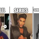 Battery engineers, my people, you get it. | SERIES; SERIES-PARALLEL; PARALLEL | image tagged in nerd vs chad vs giga chad,electronics | made w/ Imgflip meme maker