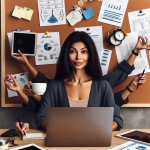 mulher multitarefa da vida empreendedora