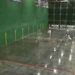 Jai Alai player hit by ball. GIF Template