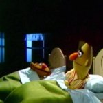 Burt and ernie talking in bed