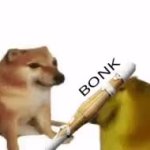 doge bonk baseball bat hit GIF Template