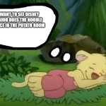 Judy dreams to see Disney Junior do the ND in the potato | I WANT TO SEE DISNEY JUNIOR DOES THE NOODLE DANCE IN THE POTATO ROOM | image tagged in dreaming judy lionheart | made w/ Imgflip meme maker