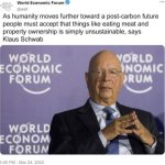 Klaus Schwab you won't eat meat
