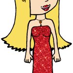 Jasmine's ruby red sparkling dress