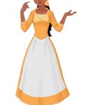 Tiana in her waitress dress