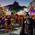 Batman at the carnival at Rio template