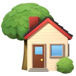ios emoji house smiley bush tree