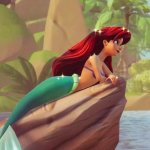 ariel on the rock