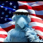 Sam Eagle with American flag