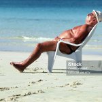 Man on a sunchair