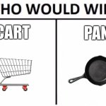 :| | CART; PAN | image tagged in memes,who would win | made w/ Imgflip meme maker