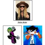 Greg Cipes | image tagged in same voice actor,greg cipes,teen titans,suer robot monkey team hyper force go,dc comics,disney | made w/ Imgflip meme maker