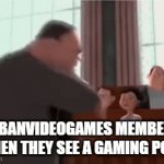Image title | R/BANVIDEOGAMES MEMBERS WHEN THEY SEE A GAMING POST | image tagged in gaming,gifs,reaction gifs,oh wow are you actually reading these tags | made w/ Imgflip video-to-gif maker
