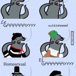 homophobic seal in different languages meme
