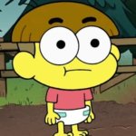 Toddler Cricket Green in a Diaper