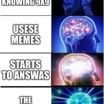 Expanding Brain | NOT KNOWING 9X9; USESE MEMES; STARTS TO ANSWAS; THE ANWSER  IS 81 | image tagged in memes,expanding brain | made w/ Imgflip meme maker