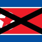 North Korea flag crossed