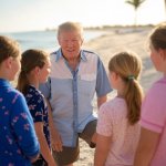Donald Trump little girl beach
