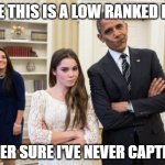 i'm posting less frequently. mainly just artsy collages | SINCE THIS IS A LOW RANKED MEME; RATHER SURE I'VE NEVER CAPTIONED | image tagged in memes,maroney and obama not impressed,bah humbug | made w/ Imgflip meme maker