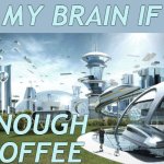 If only . . . | MY BRAIN IF; ENOUGH
COFFEE | image tagged in the future world if,coffee,adult | made w/ Imgflip meme maker