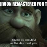 Seeing Oblivion Remastered for the first time | ME SEEING OBLIVION REMASTERED FOR THE FIRST TIME | image tagged in you are as beautiful as the day i lost you | made w/ Imgflip meme maker