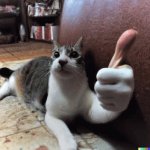 cat with a thumbs up