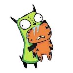 Gir eating Garfield meme