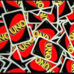 Pile of uno cards