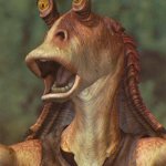 Daily Bad Dad Joke May 5, 2025 | HOW DOES DARTH VADER LIKE HIS QUESADILLAS COOKED? ON THE DARK SIDE | image tagged in star wars jar jar binks | made w/ Imgflip meme maker