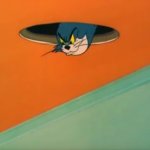 Tom looking through the ceiling