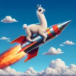 Llama on a rocket